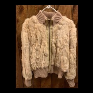 Womens Tan Real fur coat/jacket vintage
